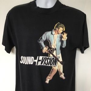 Vintage 1990 David Bowie Sound Vision World Tour T Shirt Large Band Black